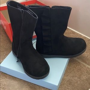 Toddler Reva Ruffle Boots - Cat & Jack Black sz 10